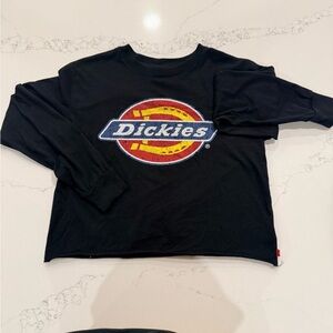 Dickies Black Long Sleeve Tee with Red & Yellow Logo Patch